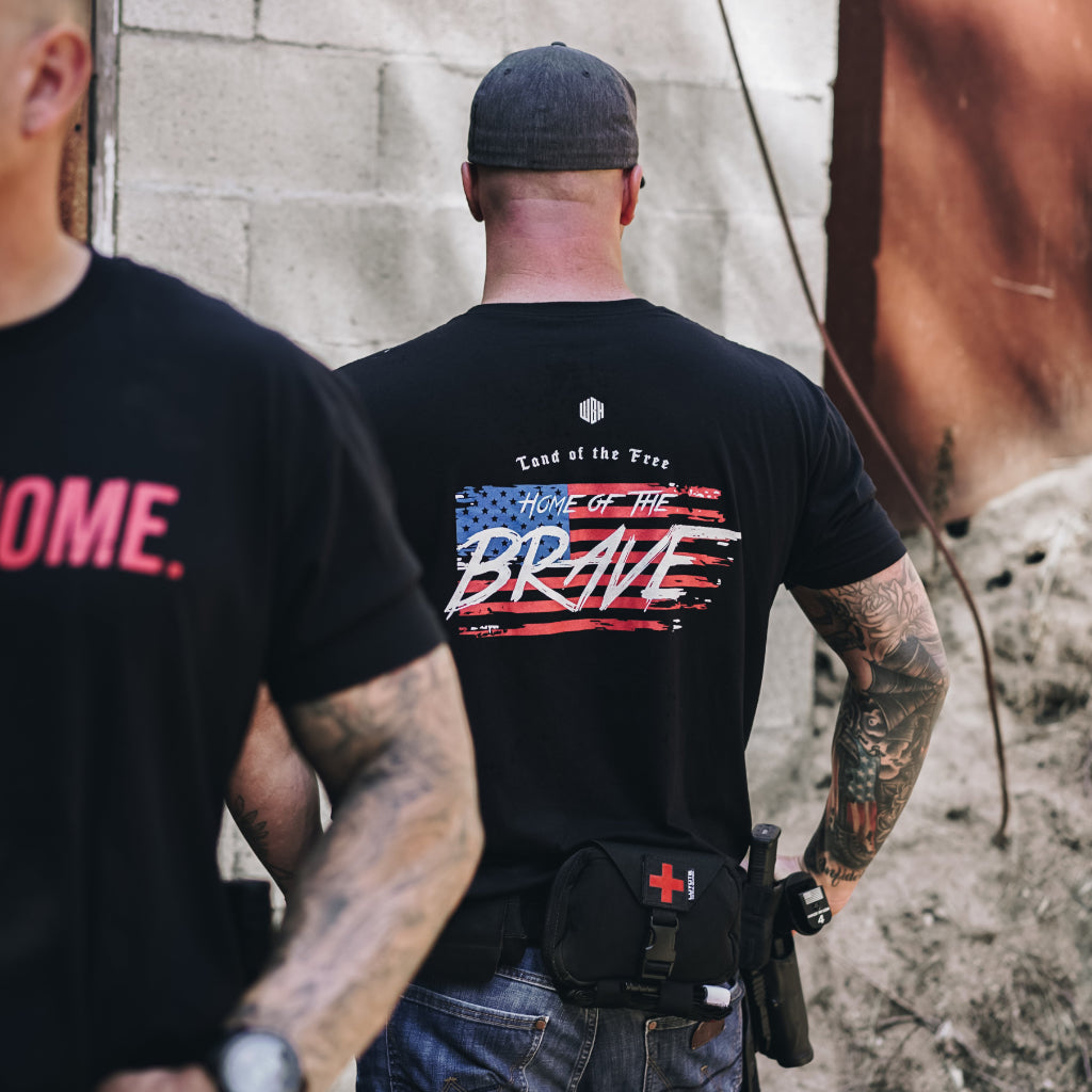 Land of the free, home of the brave Tee-Black/Red