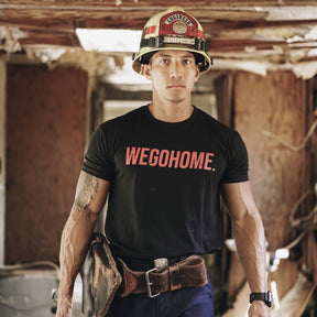 WE GO HOME FORGED IN ADVERSITY T-SHIRT - BLACK/RED